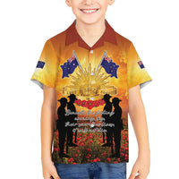 ANZAC Day Hawaiian Shirt Remembrance Tribute Soldiers And Poppy Field