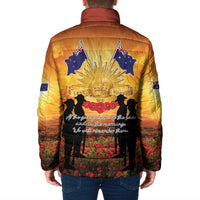 ANZAC Day Padded Jacket Remembrance Tribute Soldiers And Poppy Field