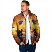 ANZAC Day Padded Jacket Remembrance Tribute Soldiers And Poppy Field