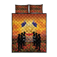 ANZAC Day Quilt Bed Set Remembrance Tribute Soldiers And Poppy Field