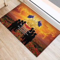 ANZAC Day Rubber Doormat Remembrance Tribute Soldiers And Poppy Field