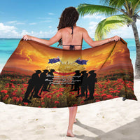 ANZAC Day Sarong Remembrance Tribute Soldiers And Poppy Field