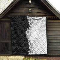 Hawaii Hibiscus Flowers Quilt Grayscale Polynesian Pattern