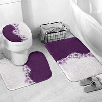 Hawaii Hibiscus Flowers Bathroom Set Purple Polynesian Pattern