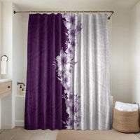 Hawaii Hibiscus Flowers Bathroom Set Purple Polynesian Pattern
