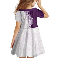 Hawaii Hibiscus Flowers Family Matching Short Sleeve Bodycon Dress and Hawaiian Shirt Purple Polynesian Pattern LT05 - Polynesian Pride