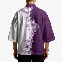 Hawaii Hibiscus Flowers Kimono Purple Polynesian Pattern