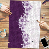 Hawaii Hibiscus Flowers Puzzle Purple Polynesian Pattern