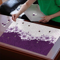 Hawaii Hibiscus Flowers Puzzle Purple Polynesian Pattern
