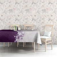 Hawaii Hibiscus Flowers Tablecloth Purple Polynesian Pattern