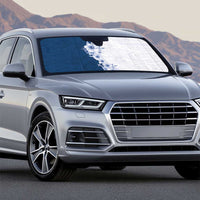 Hawaii Hibiscus Flowers Auto Sun Shade Blue Polynesian Pattern