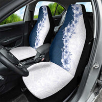 Hawaii Hibiscus Flowers Car Seat Cover Blue Polynesian Pattern