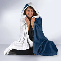 Hawaii Hibiscus Flowers Hooded Blanket Blue Polynesian Pattern
