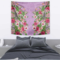 Hawaii Tropical Flowers Tapestry Lavender Polynesian Tattoo Art