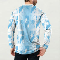 Bula Fiji Button Sweatshirt White Makare Masi Tapa Pattern LT05 - Polynesian Pride