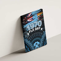 Happy Fiji Day 1970 Canvas Wall Art Flag Grunge Style