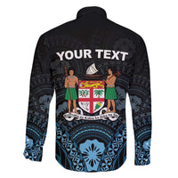 Personalised Happy Fiji Day 1970 Family Matching Off Shoulder Short Dress and Hawaiian Shirt Flag Grunge Style