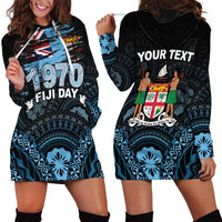 Personalised Happy Fiji Day 1970 Hoodie Dress Flag Grunge Style