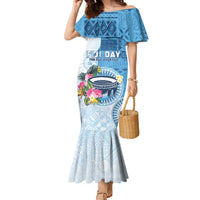 Fiji Day Family Matching Mermaid Dress and Hawaiian Shirt Proud To Be Fijian LT05 Mom's Dress Blue - Polynesian Pride