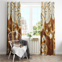 Fiji Spring Break Window Curtain Fijian Tapa Pattern Brown LT05 - Polynesian Pride