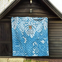 Fiji Spring Break Quilt Fijian Tapa Pattern Blue LT05 - Polynesian Pride