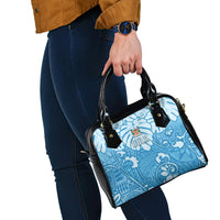 Fiji Spring Break Shoulder Handbag Fijian Tapa Pattern Blue LT05 - Polynesian Pride
