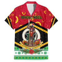 Personalized Vanuatu Christmas Family Matching Long Sleeve Bodycon Dress and Hawaiian Shirt Santa God Yumi LT05 Dad's Shirt - Short Sleeve Red - Polynesian Pride