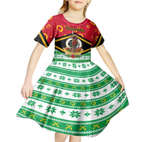 Personalized Vanuatu Christmas Kid Short Sleeve Dress Santa God Yumi LT05 - Polynesian Pride