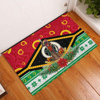 Vanuatu Christmas Rubber Doormat Santa God Yumi LT05 Red - Polynesian Pride