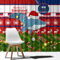 Samoa Christmas Window Curtain Santas Whale Manuia Le Kerisimasi LT05 - Polynesian Pride
