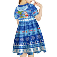 Personalized Fiji Christmas Kid Short Sleeve Dress Santa Claus Surf Marau Na Kerisimasi LT05 - Polynesian Pride
