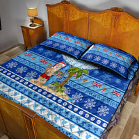 Fiji Christmas Quilt Bed Set Santa Claus Surf Marau Na Kerisimasi LT05 - Polynesian Pride