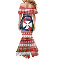 Wallis and Futuna Christmas Family Matching Mermaid Dress and Hawaiian Shirt Poinsettia Joyeux Noel LT05 - Polynesian Pride