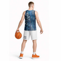Hawaii Makahiki Turtle Basketball Jersey Galaxy Tapa Pattern - Polynesian Pride