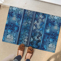 Hawaii Makahiki Turtle Rubber Doormat Galaxy Tapa Pattern - Polynesian Pride