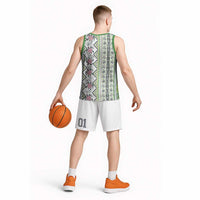 Hawaii Makahiki Turtle Basketball Jersey Green Tapa Pattern - Polynesian Pride