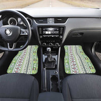 Hawaii Makahiki Turtle Car Mats Green Tapa Pattern - Polynesian Pride
