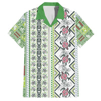 Hawaii Makahiki Turtle Family Matching Tank Maxi Dress and Hawaiian Shirt Green Tapa Pattern - Polynesian Pride
