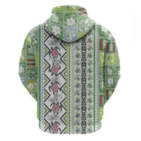 Hawaii Makahiki Turtle Hoodie Green Tapa Pattern - Polynesian Pride