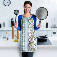 Hawaii Makahiki Turtle Apron Blue Tapa Pattern - Polynesian Pride