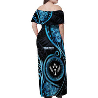 Personalised Kosrae Constitution Day Family Matching Off Shoulder Maxi Dress and Hawaiian Shirt Ocean Floral Pattern