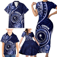 Personalised FSM Chuuk Family Matching Short Sleeve Bodycon Dress and Hawaiian Shirt Ocean Floral Pattern LT05 - Polynesian Pride