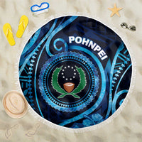 FSM Pohnpei Beach Blanket Ocean Floral Pattern LT05 One Size 150cm Blue - Polynesian Pride