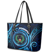 FSM Pohnpei Leather Tote Bag Ocean Floral Pattern LT05 - Polynesian Pride