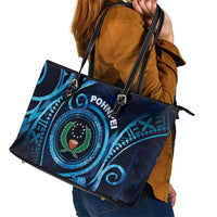 FSM Pohnpei Leather Tote Bag Ocean Floral Pattern LT05 - Polynesian Pride