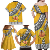 Personalised Anastasis College Family Matching Off Shoulder Maxi Dress and Hawaiian Shirt Tonga Unique Style - Polynesian Pride