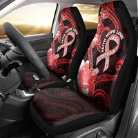 Heart Health Awareness Car Seat Cover Warrior Wears Red Polynesian Style