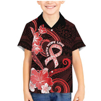 Heart Health Awareness Family Matching Mermaid Dress and Hawaiian Shirt Warrior Wears Red Polynesian Style LT05 Son's Shirt Red - Polynesian Pride