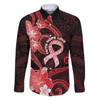 Heart Health Awareness Family Matching Puletasi and Hawaiian Shirt Warrior Wears Red Polynesian Style LT05 Dad's Shirt - Long Sleeve Red - Polynesian Pride