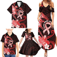 Heart Health Awareness Family Matching Summer Maxi Dress and Hawaiian Shirt Warrior Wears Red Polynesian Style LT05 - Polynesian Pride